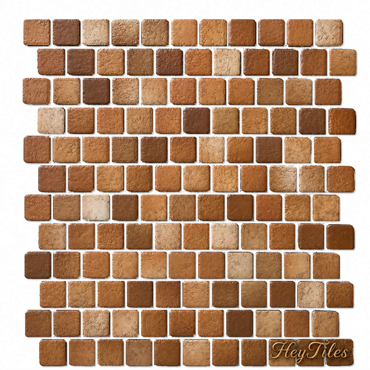Fujiwa Pavo Series: 1" x 1" Brown Porcelain Mosaic Pool Tile
