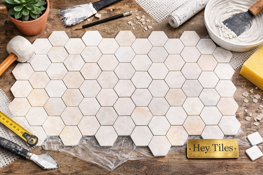 White Onyx 2" Hexagon Polished