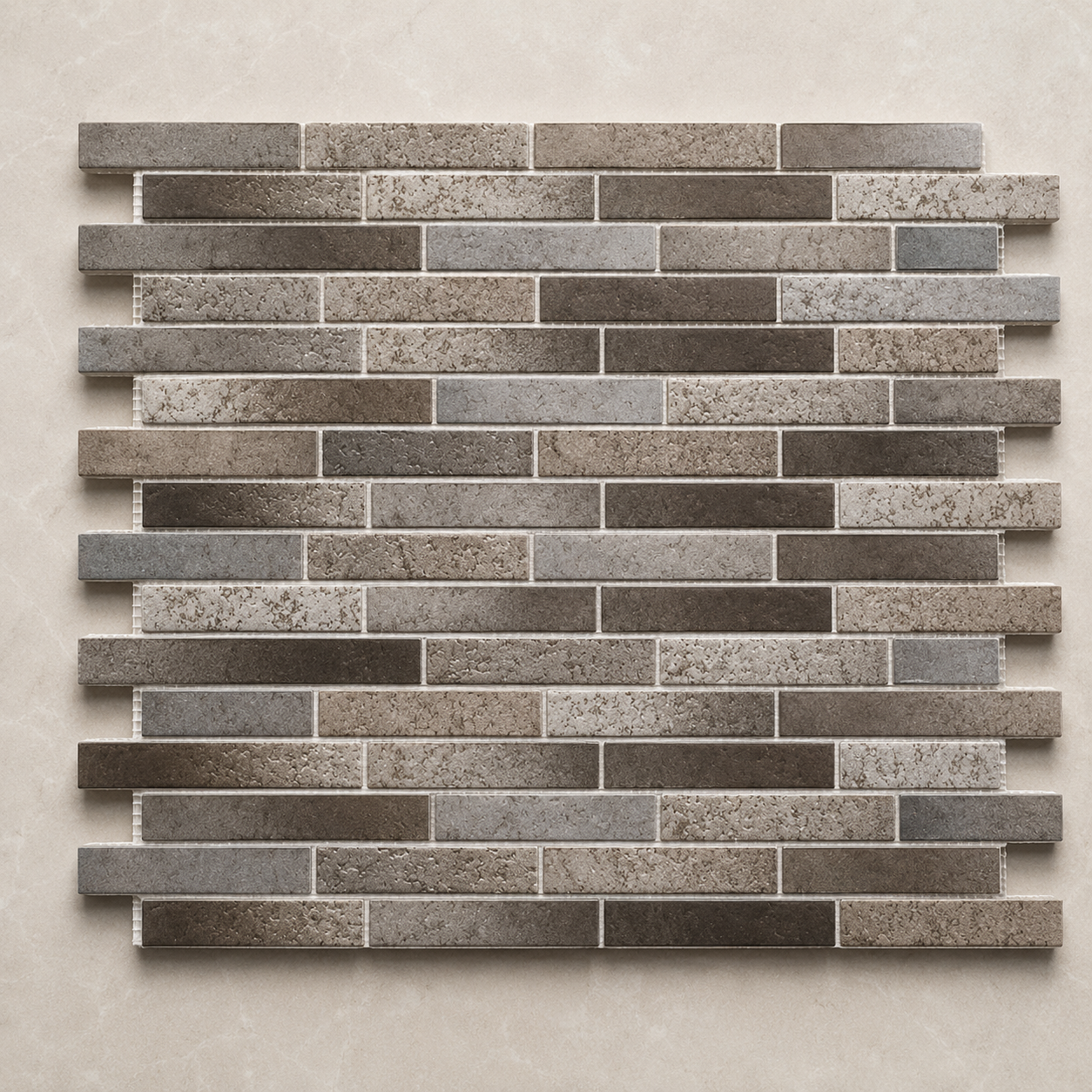 Fujiwa Lombo Series: 1/2" x 3-1/4" Grey Matte Porcelain Pencil Mosaic Tile