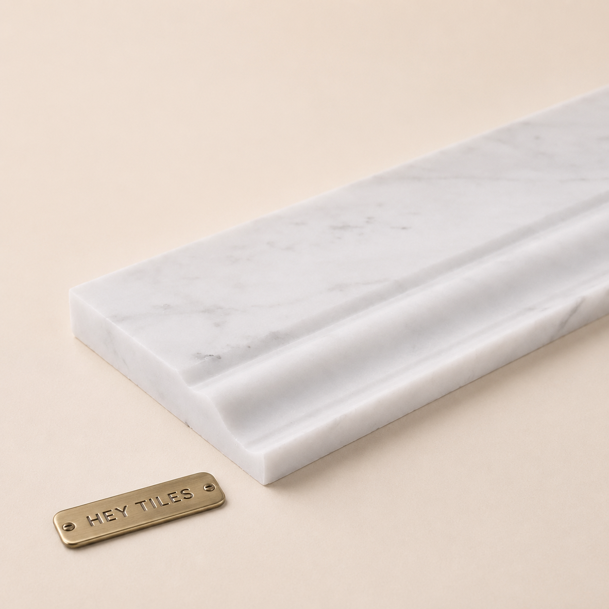 4.75" x 12" Carrara Bianco  Marble Baseboard Molding Trim