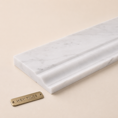 4.75" x 12" Carrara Bianco  Marble Baseboard Molding Trim — product image 3