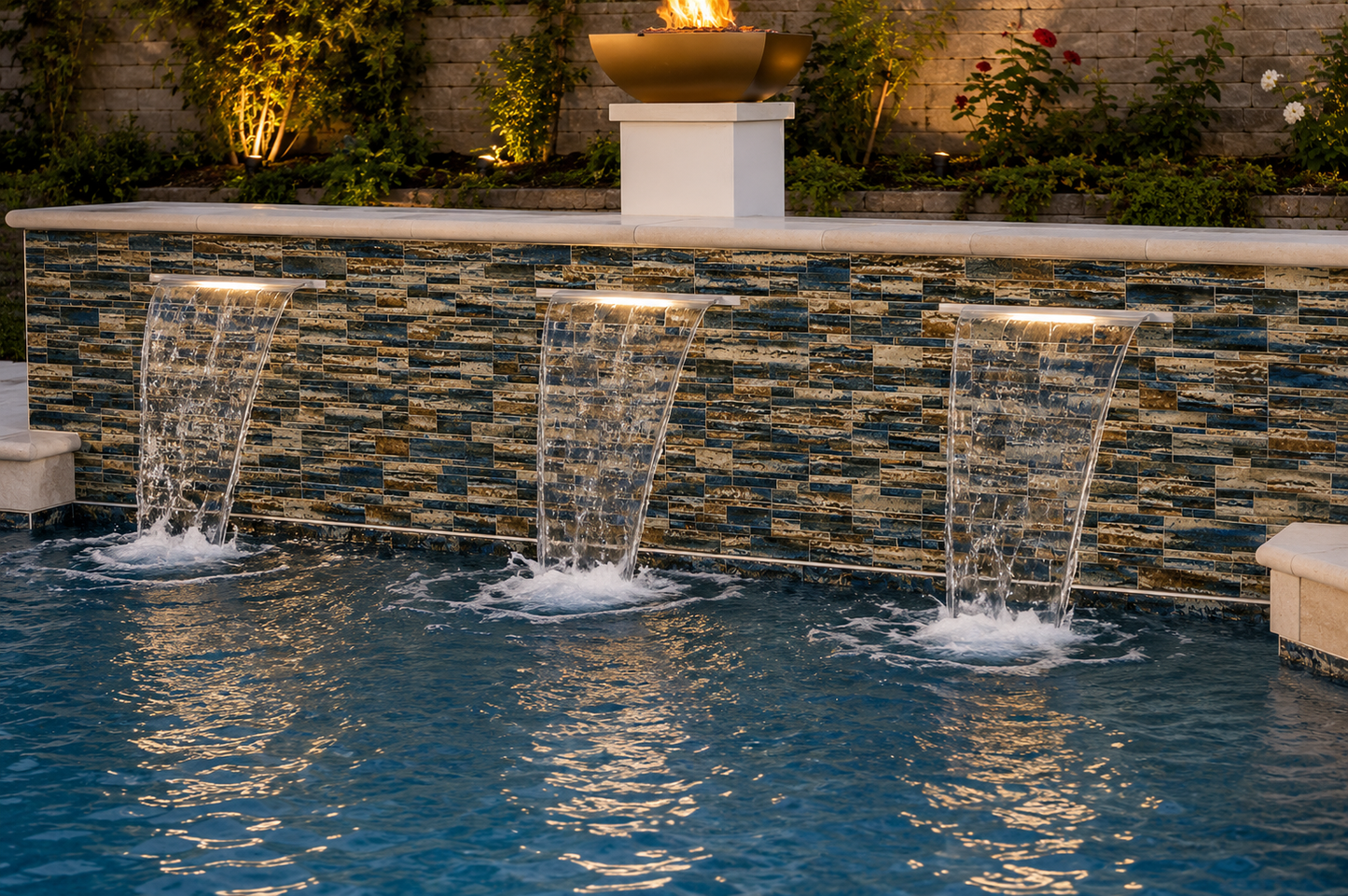 Fujiwa Omega Series: Aqua Terra Glossy Porcelain Pool Tile