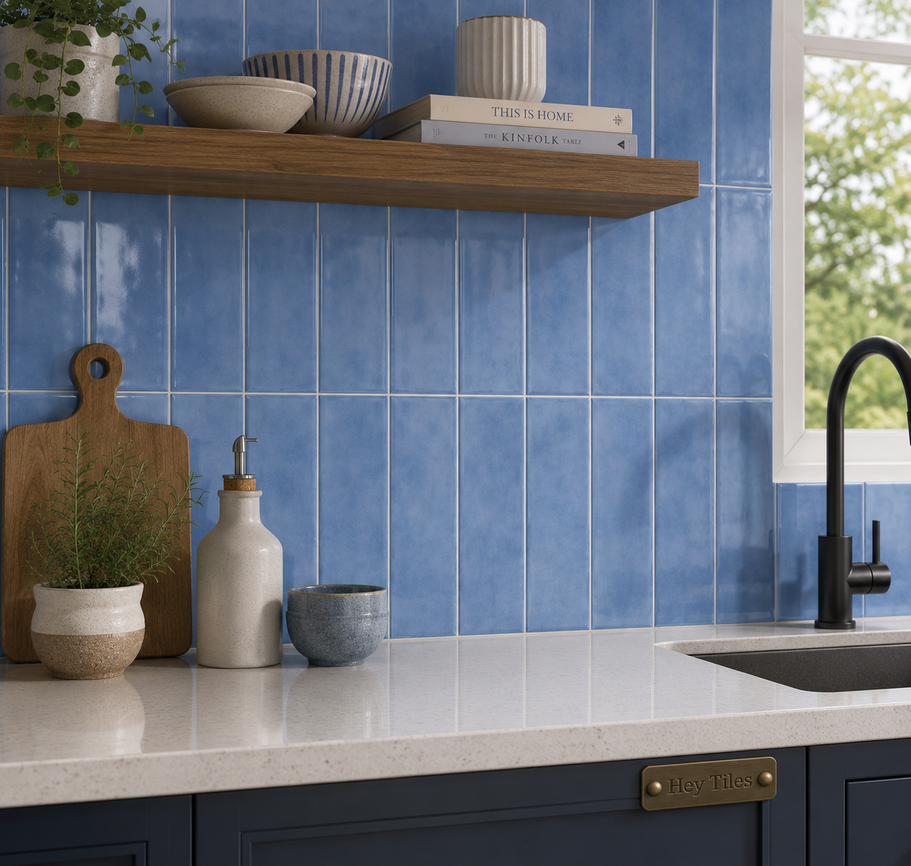 Fujiwa Metro Series: 3" x 6" Lapis Glossy Porcelain Field Tile