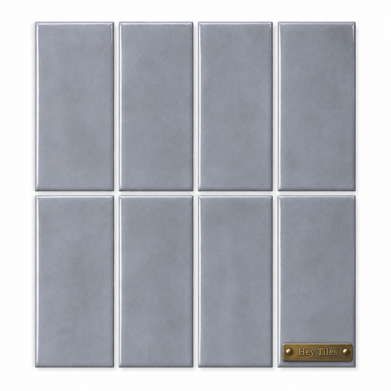 Fujiwa Metro Series: 3" x 6" Shadow Grey Glossy Porcelain Field Tile