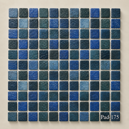 Fujiwa Pavo Series: 1" x 1" Jade Blue Porcelain Mosaic Pool Tile