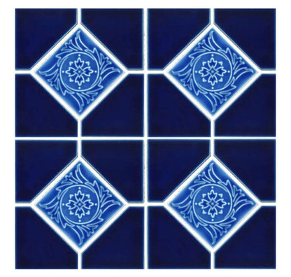 6x6 Cobalt Blue Fujiwa Tile Ambon Deco Series - Hey Tiles
