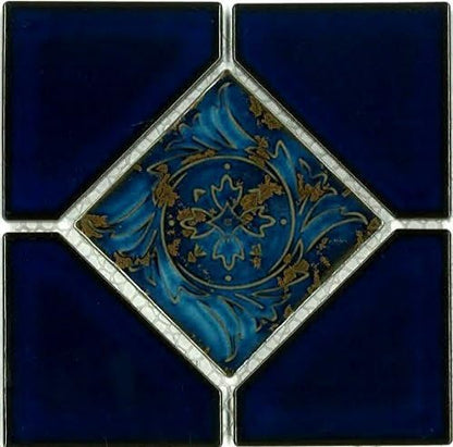 6x6 Royal Blue Fujiwa Tile Ambon Deco Series - Hey Tiles