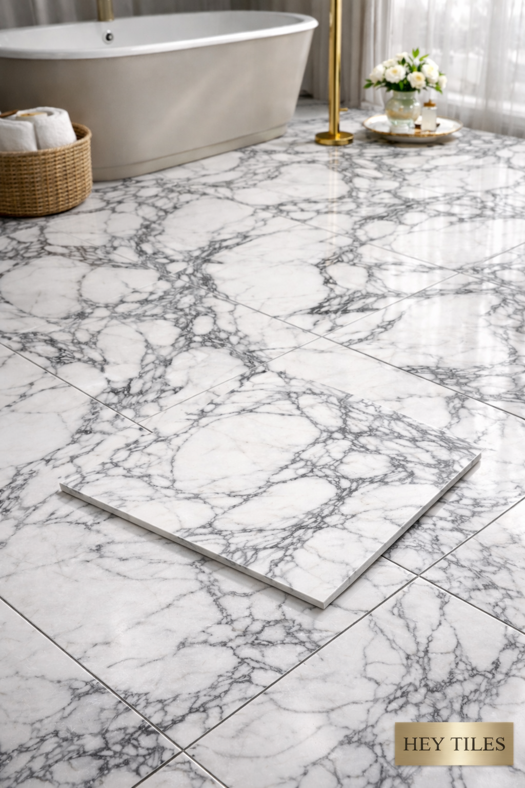 24x24 Arabescato Polished Deluxe Italian Marble