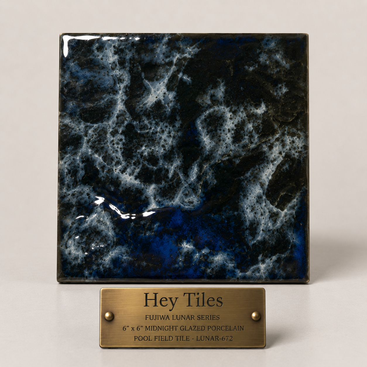 Fujiwa Lunar Series: 6" x 6" Midnight Glazed Porcelain Pool Field Tile