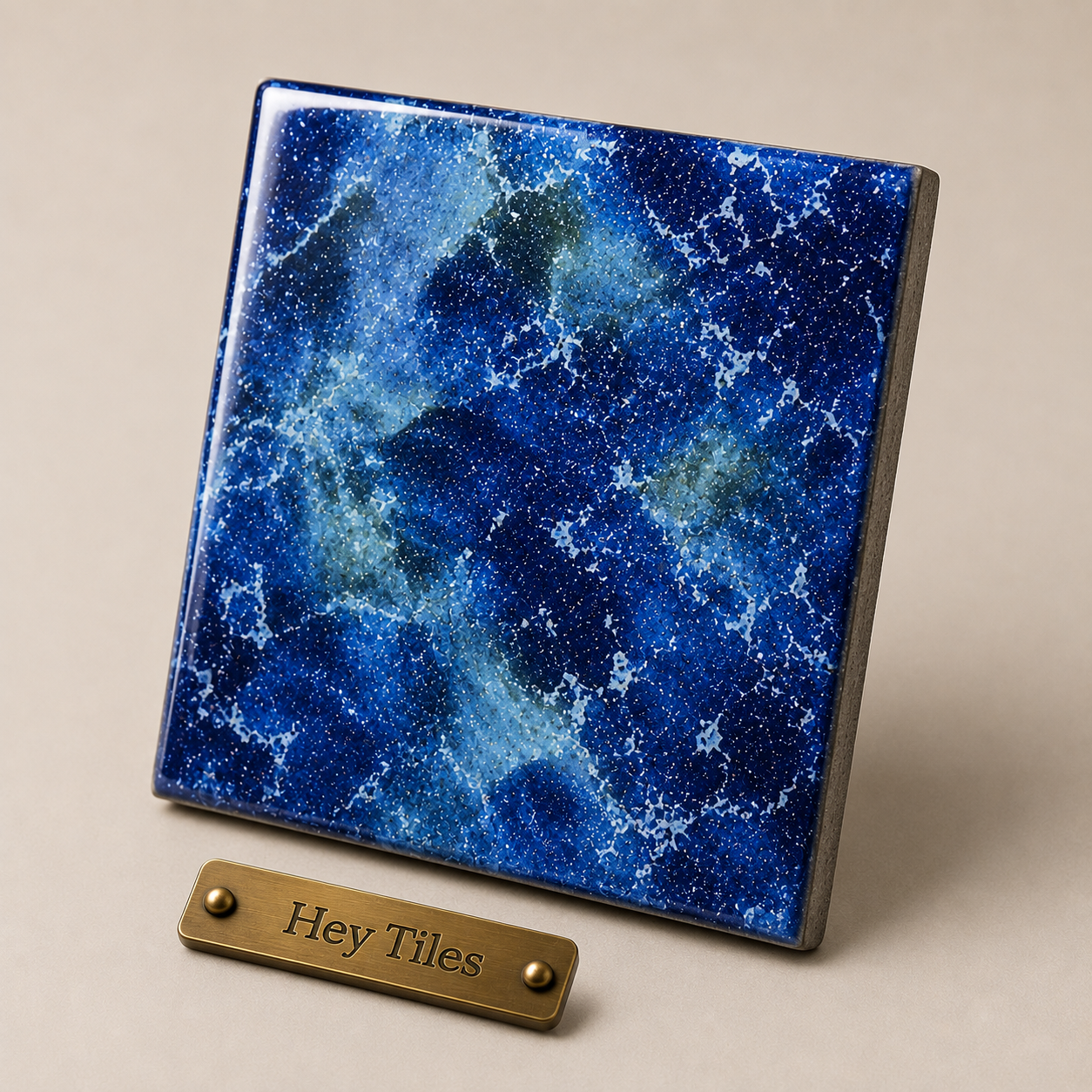 Fujiwa Lyra Series: 6" x 6" Hawaiian Blue Glazed Porcelain Pool Field Tile
