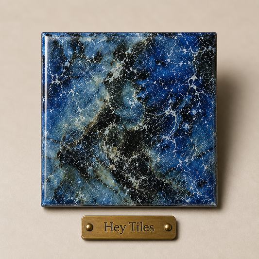 Fujiwa Lyra Series: 6" x 6" Bermuda Blue Glazed Porcelain Pool Field Tile