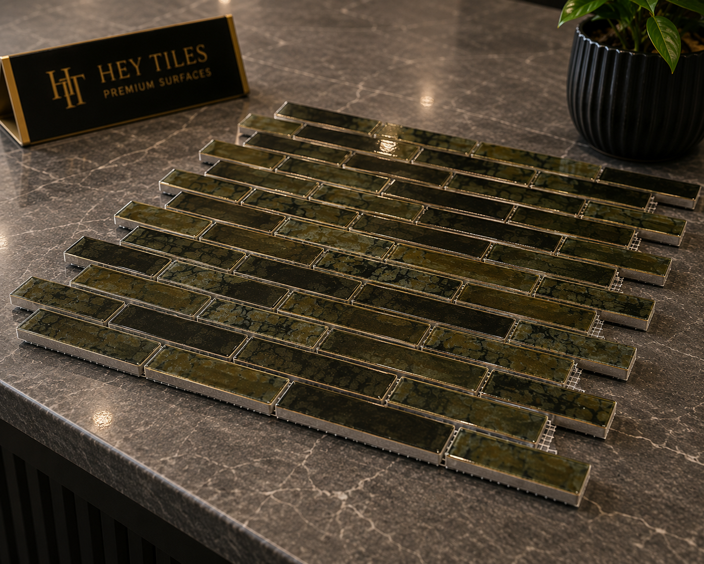 Fujiwa Lombo Series: 1/2" x 3-1/4" Rare Earth Porcelain Pencil Mosaic Tile