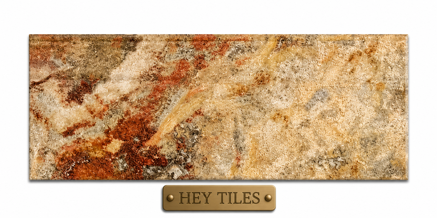 5" x 12" Scabos Travertine Honed Baseboard Trim Tile