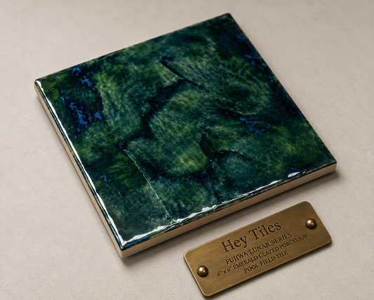 Fujiwa Lunar Series: 6" x 6" Emerald Glazed Porcelain Pool Field Tile