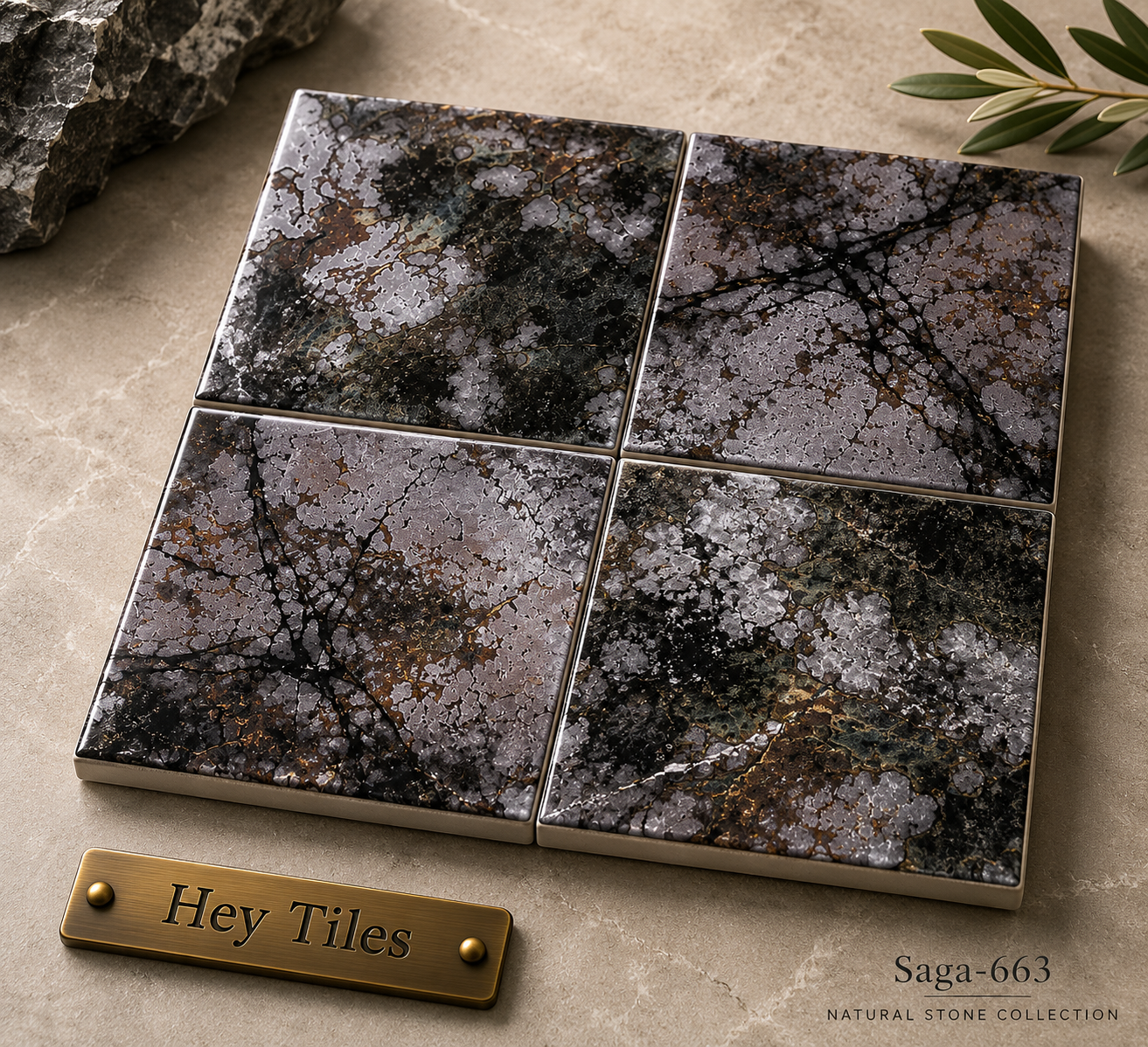 Fujiwa Saga Series: 6" x 6" Midnight Blue Semi-Gloss Porcelain Pool Field Tile