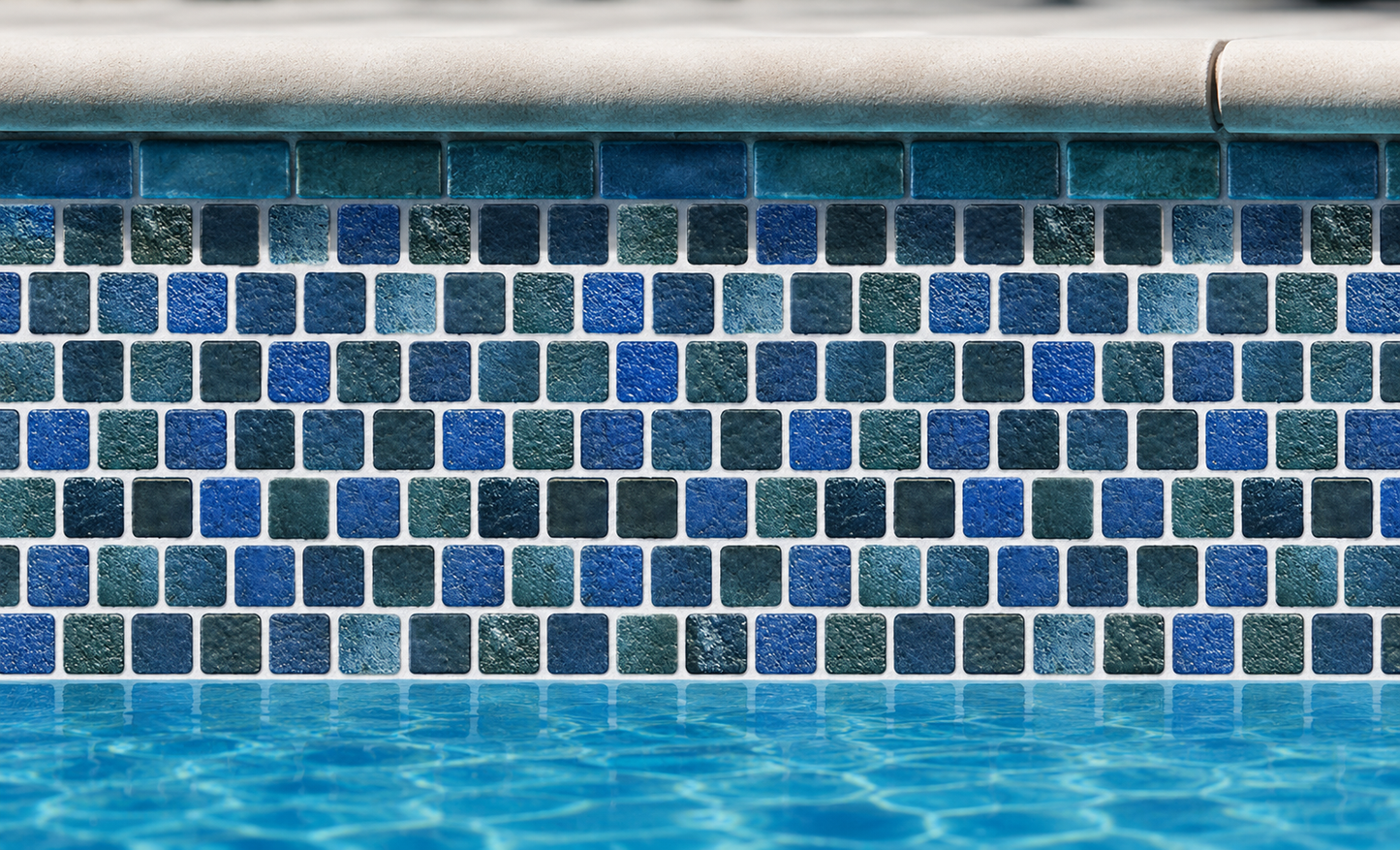 Fujiwa Pavo Series: 1" x 1" Jade Blue Porcelain Mosaic Pool Tile