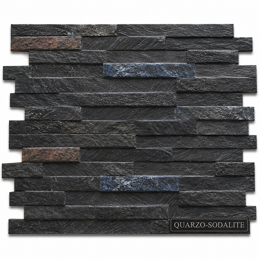 Fujiwa Quarzo Series: 6-1/4" x 16" Sodalite Porcelain Stacked Ledger Tile