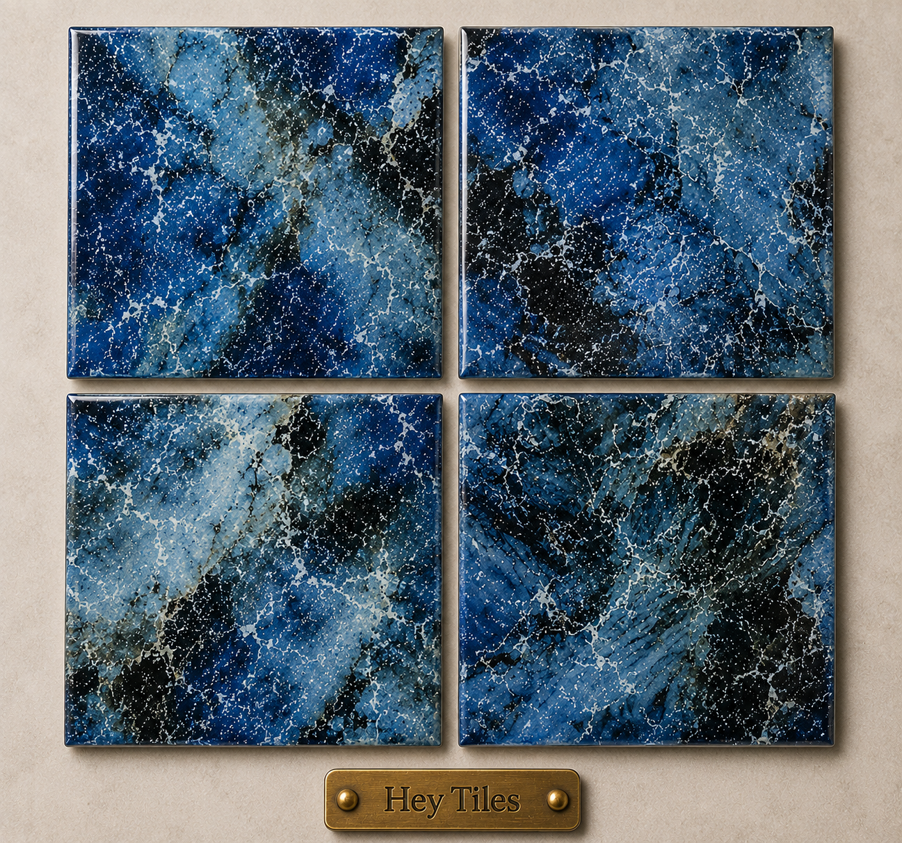 Fujiwa Lyra Series: 6" x 6" Bermuda Blue Glazed Porcelain Pool Field Tile