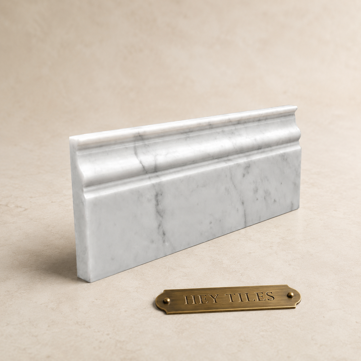 4.75" x 12" Carrara Bianco  Marble Baseboard Molding Trim