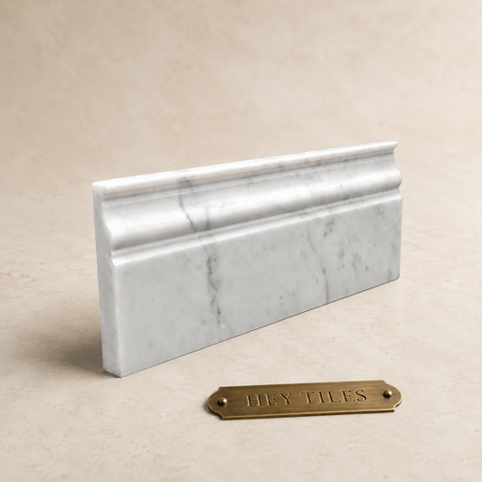 4.75" x 12" Carrara Bianco  Marble Baseboard Molding Trim