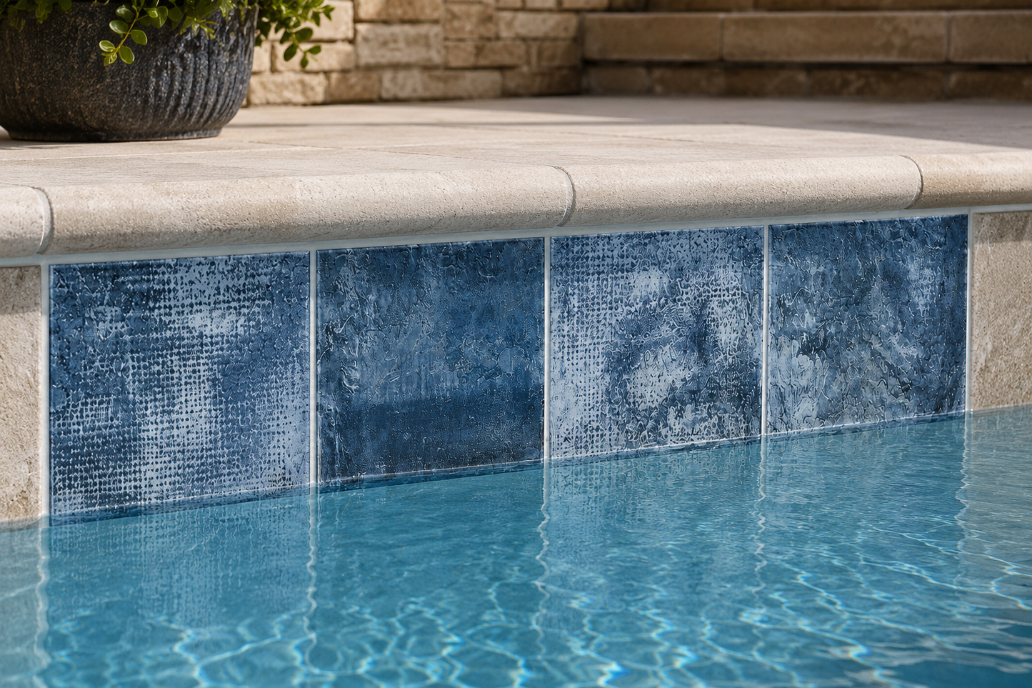 Fujiwa Net Series: 6" x 6" Atlantis Glazed Porcelain Pool Tile