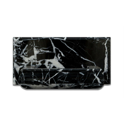 Black Marquina marble soap holder front view