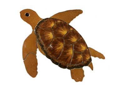 Fujiwa Turtle Brown watermark pool mosaic