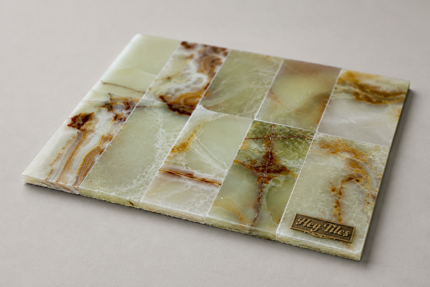 3x6 Green Onyx Polished Subway Tiles