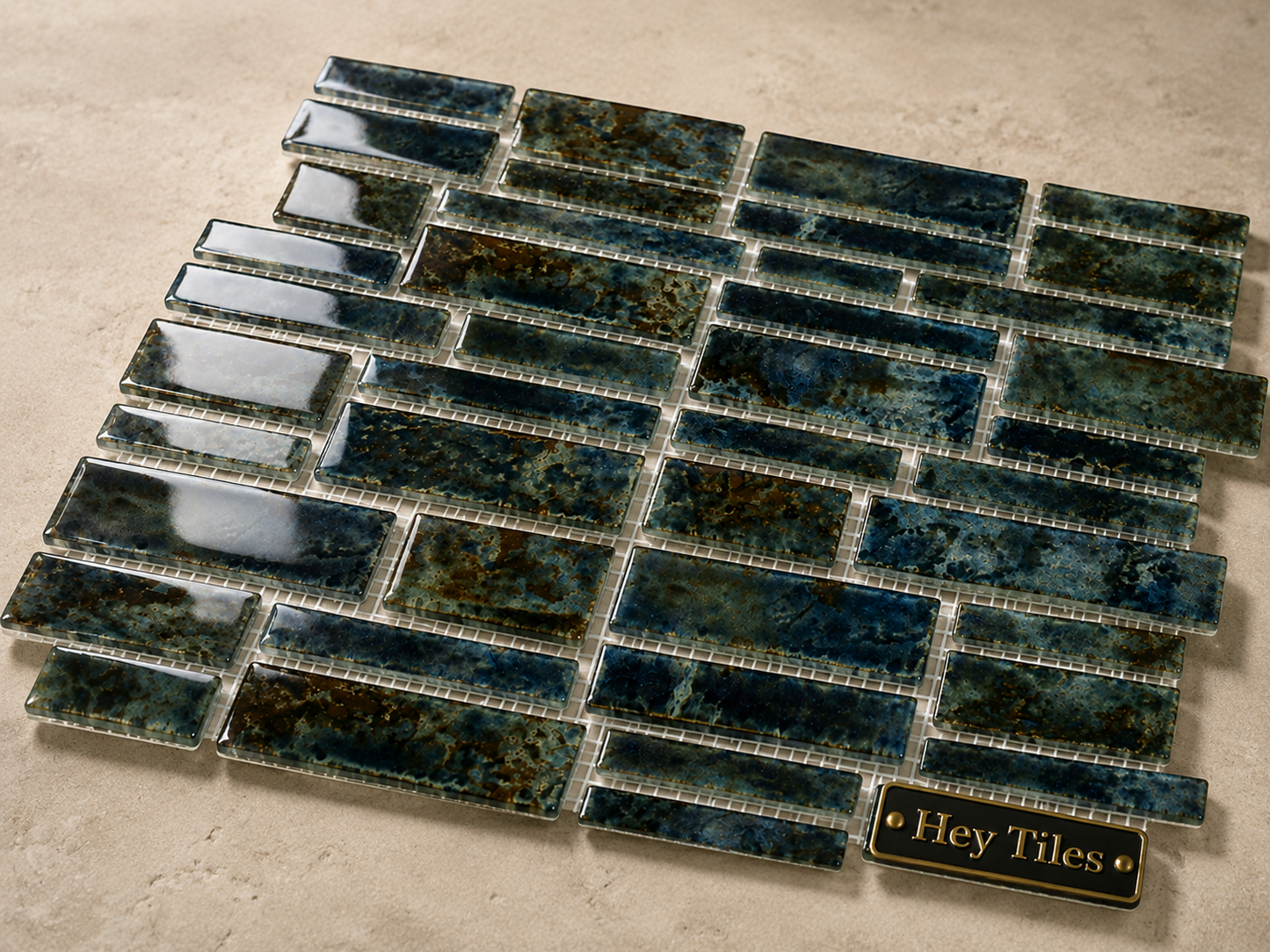 Fujiwa Pilos Series: Spring Glazed Porcelain Random Block Mosaic Tile