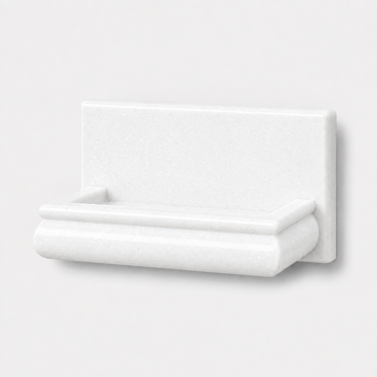 Thassos White honed soap holder view