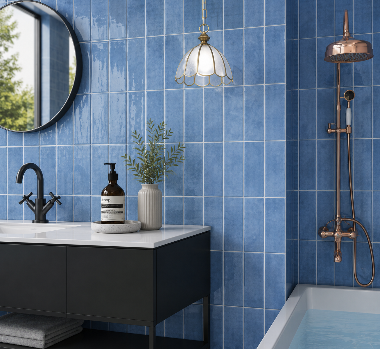 Fujiwa Metro Series: 3" x 6" Lapis Glossy Porcelain Field Tile