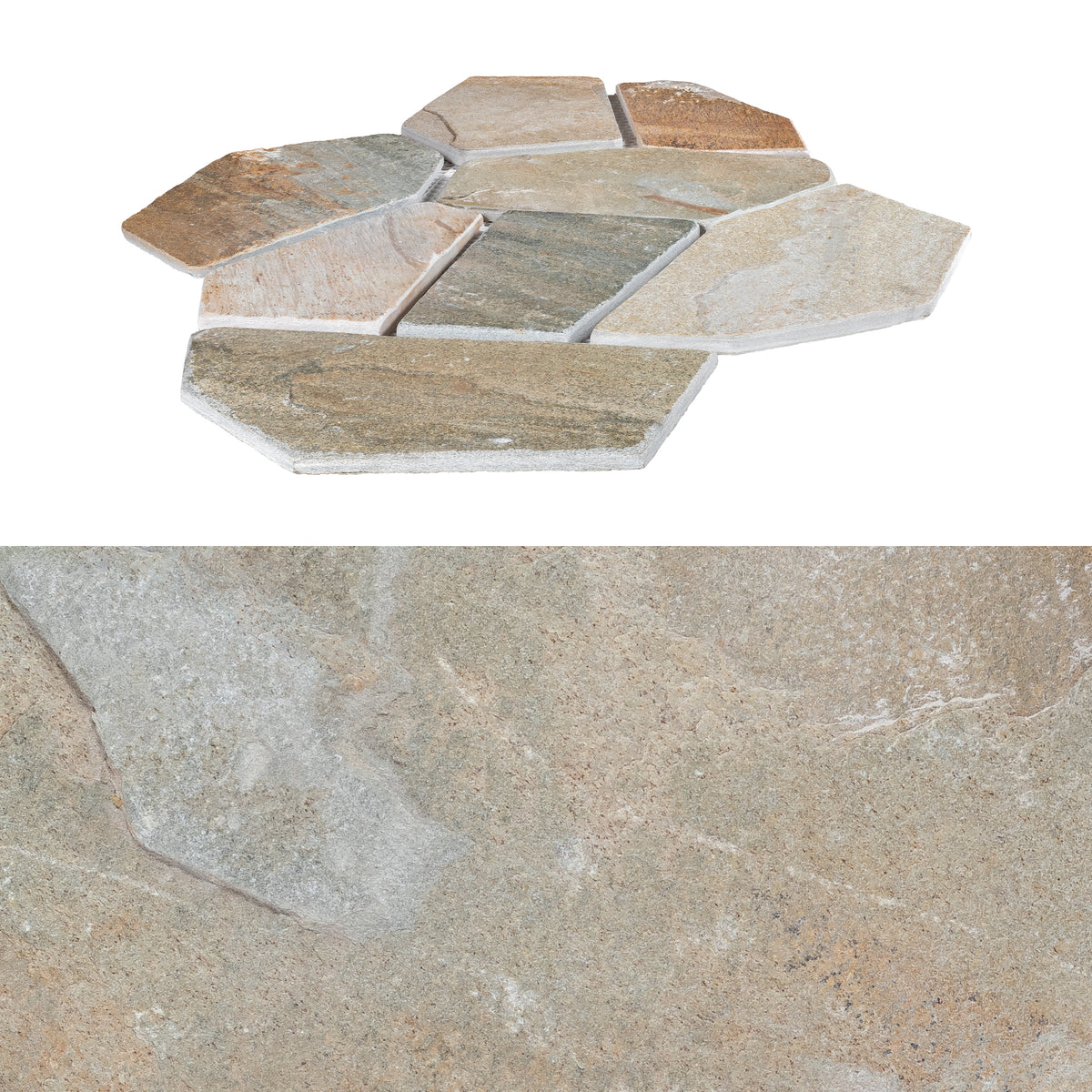 Desert Gold Quartzite Tumbled Flagmat
