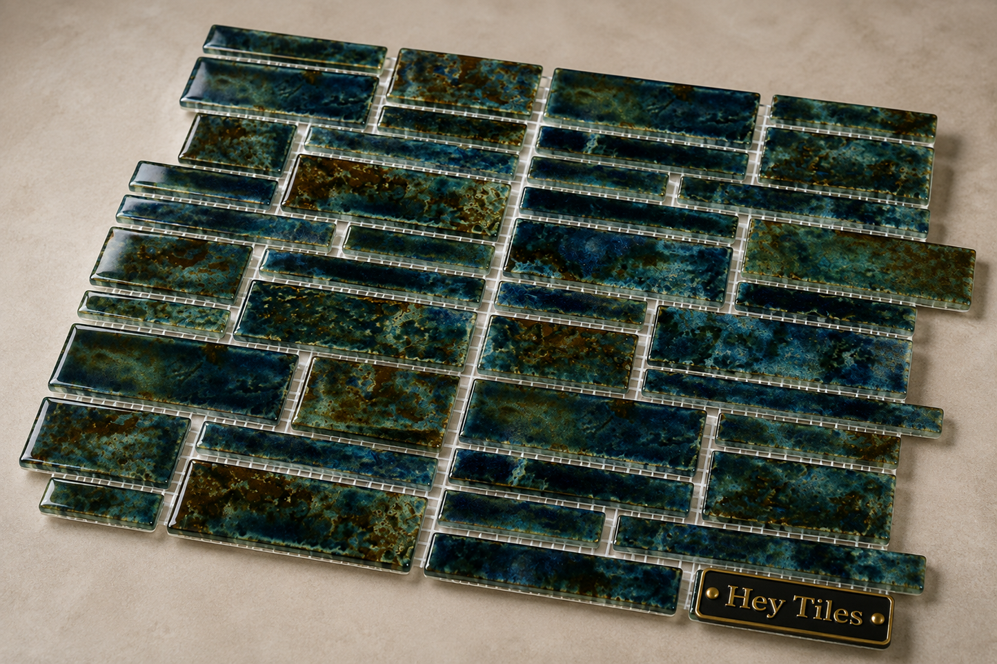Fujiwa Pilos Series: Spring Glazed Porcelain Random Block Mosaic Tile