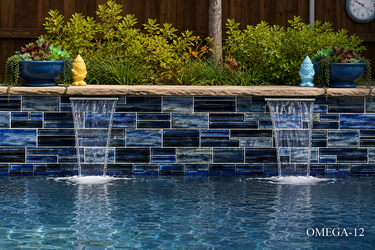 Fujiwa Omega Series: Dark Moon Glossy Porcelain Pool Tile