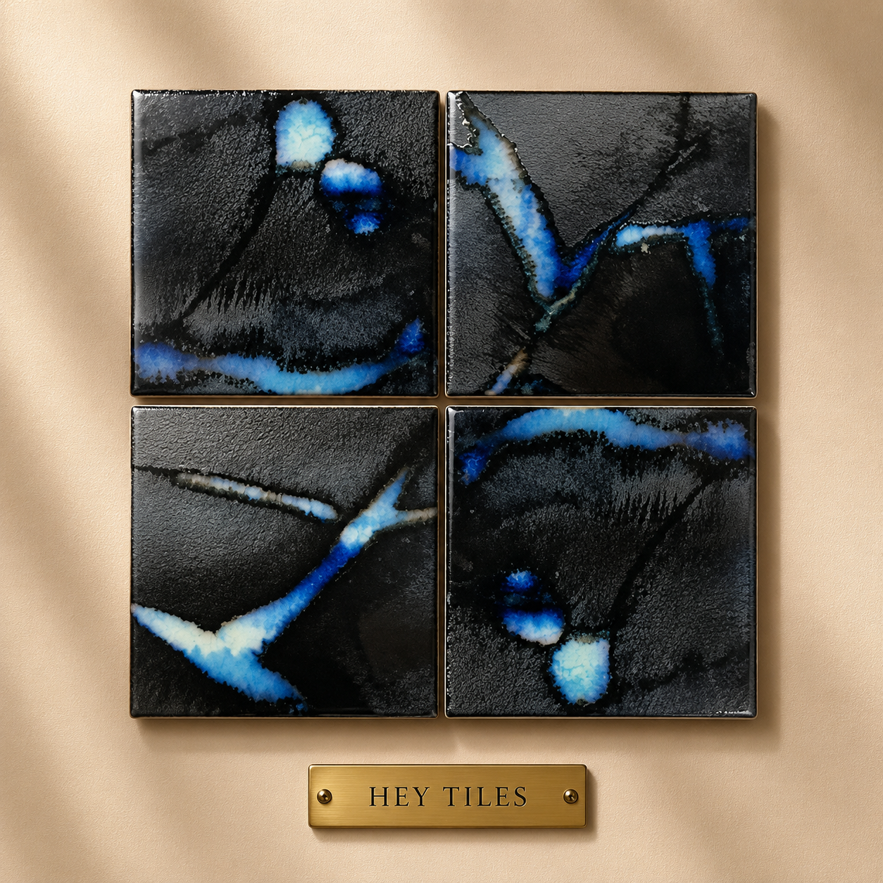 Sora Series: 6" x 6" Black Galaxy Semi-Gloss Porcelain Field Tile