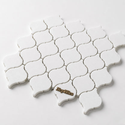 3” Thassos White Arabesque Mosaic, Greek Marble 12X12 — product image 4