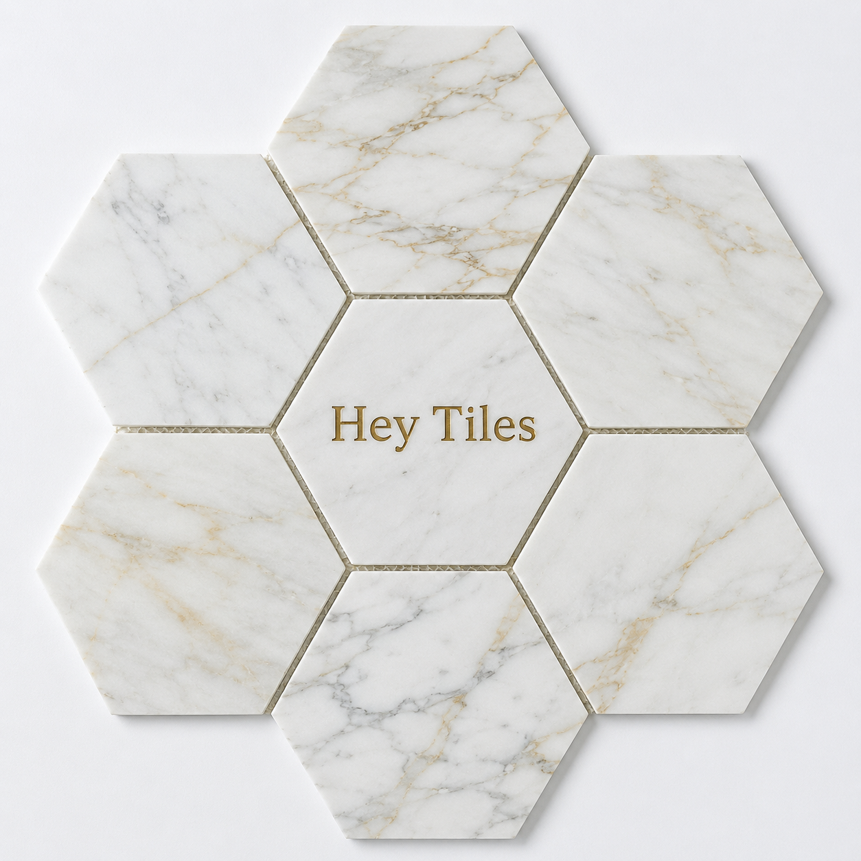 6” Tuscan Calacatta Oro Hexagon Mosaic Tile 3/8