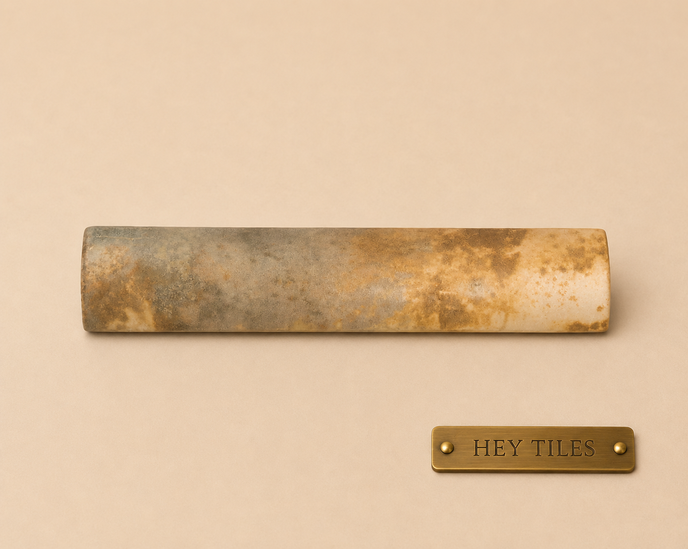 Joya Series: 1" x 6" Gold Semi-Gloss Porcelain Bead Molding Trim Tile