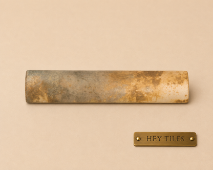 Joya Series: 1" x 6" Gold Semi-Gloss Porcelain Bead Molding Trim Tile — product image 2