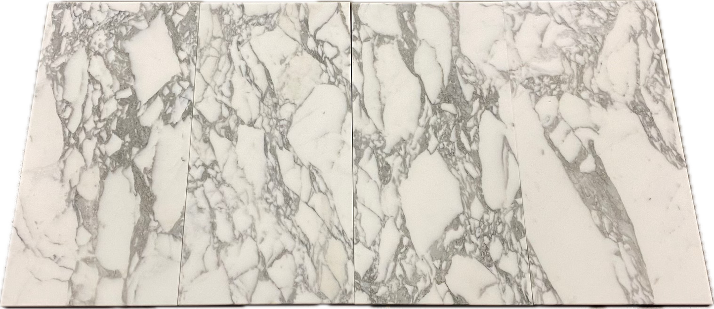 12x12, 3/8 Arabescato Corchia Italian Marble Tile