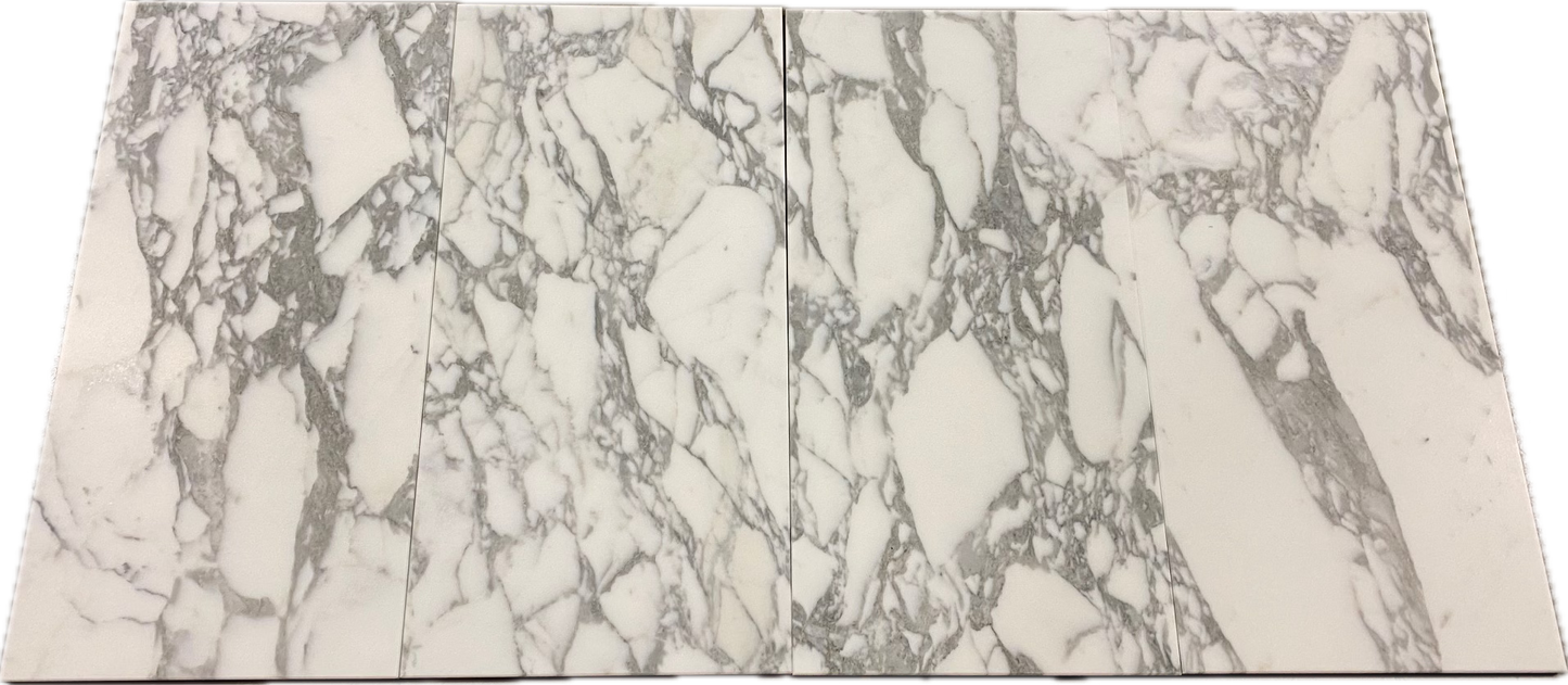 12x12, 3/8 Arabescato Corchia Italian Marble Tile