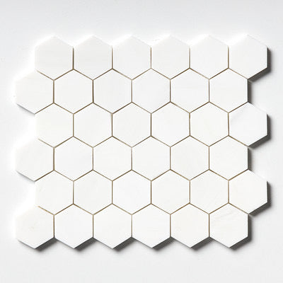 Thassos White Marble Polished 2" Hexagon Mosaic Tile Marble heytiles   