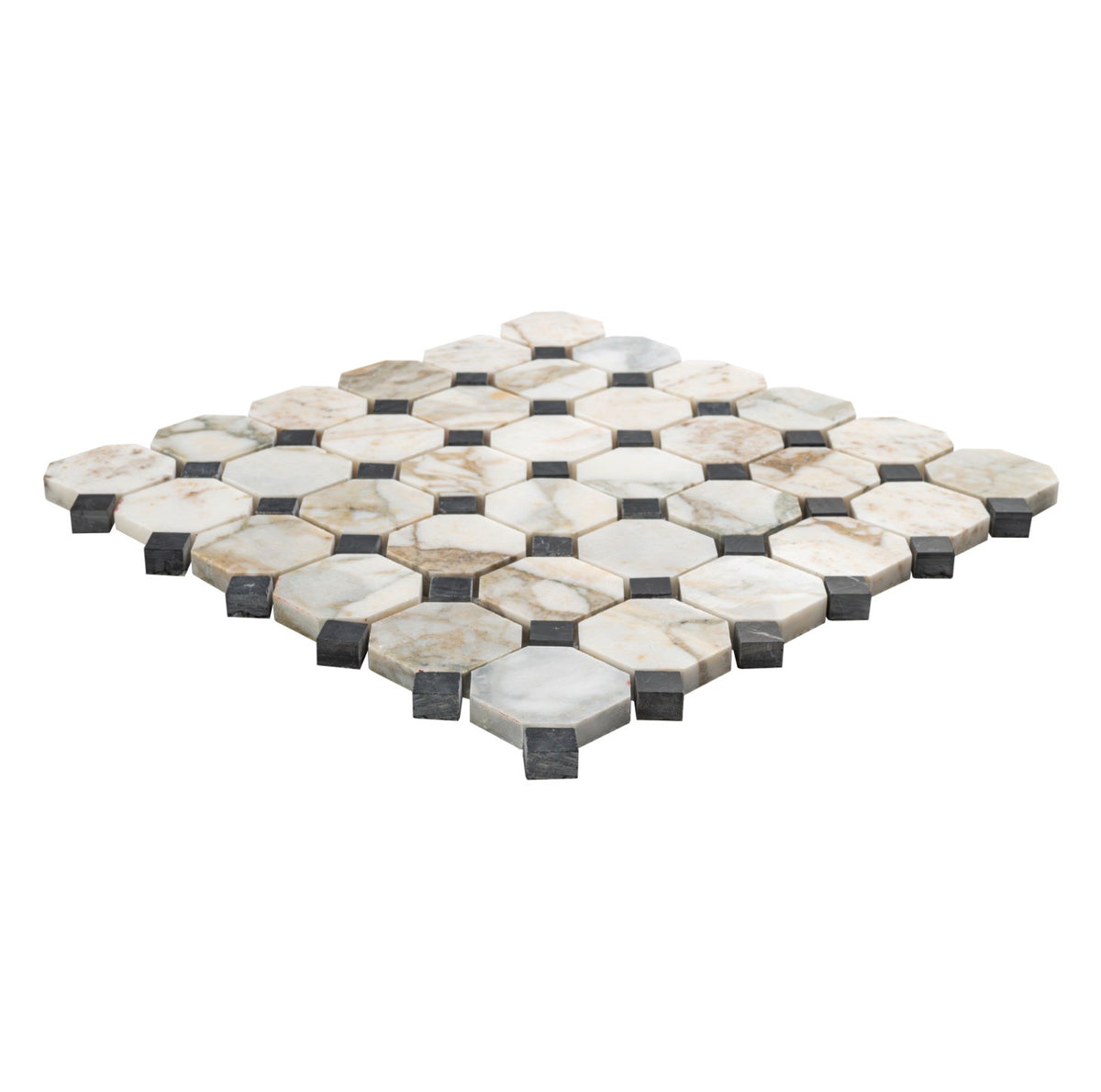 Calacatta Green Calaverde 2" Octagon Honed Marble Mosaic Tile