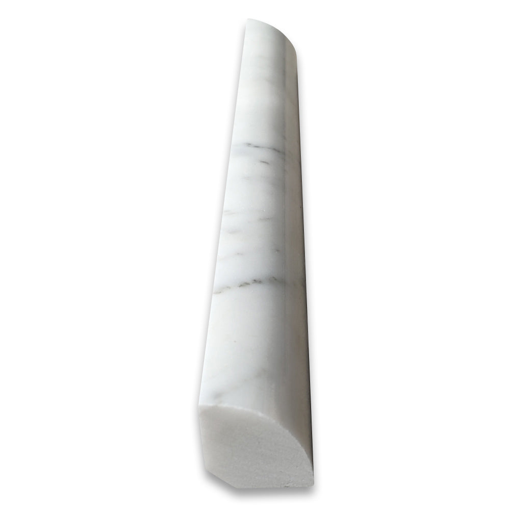 Carrara White Marble Polished Quarter - Round Trim Molding