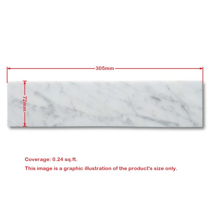 3X12 Carrara White Subway Tile