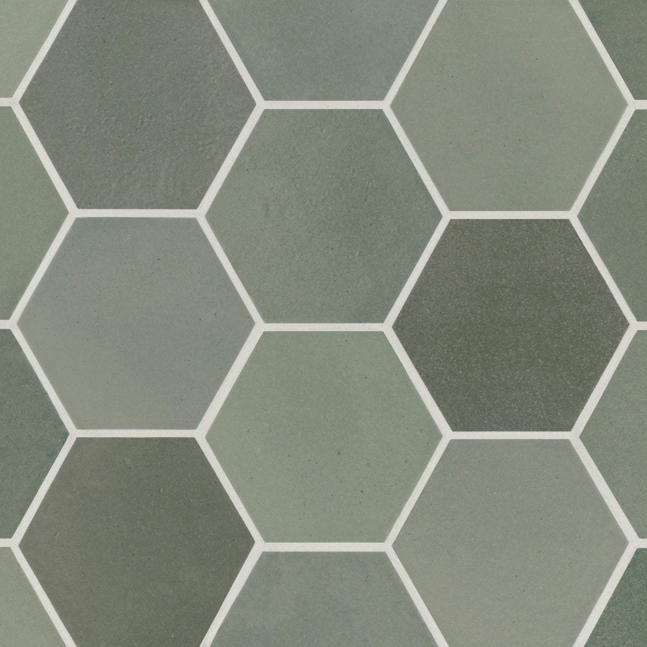 Celine 4" Hexagon Porcelain Floor & Wall Tile in Sage