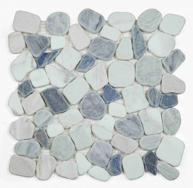 Royal Blue Sapphire Pebble Stone Mosaic 12 x 12