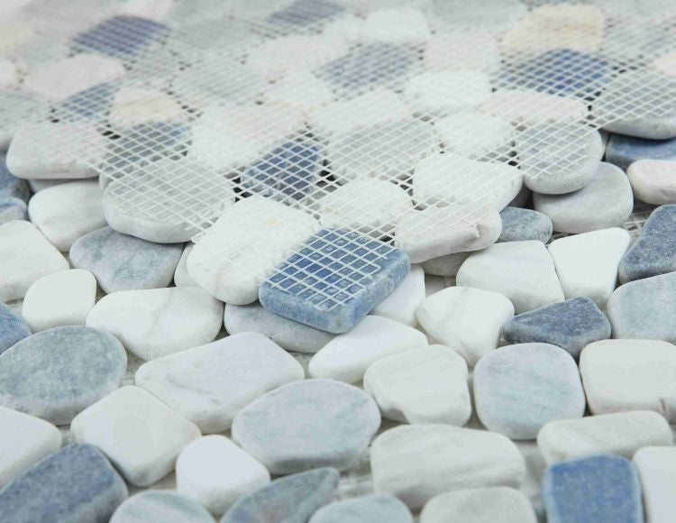 Royal Blue Sapphire Pebble Stone Mosaic 12 x 12