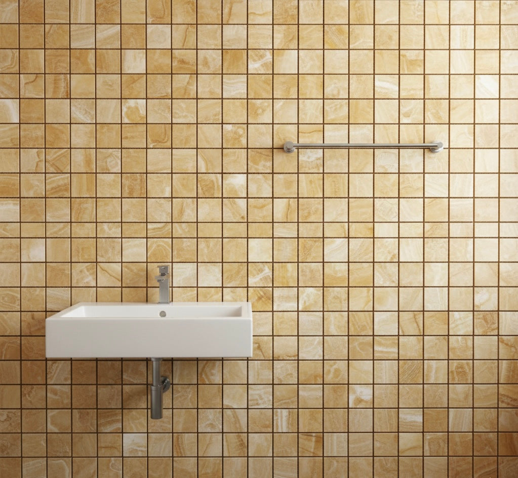 Honey Onyx Mosaic 2x2 3/8 Polished
