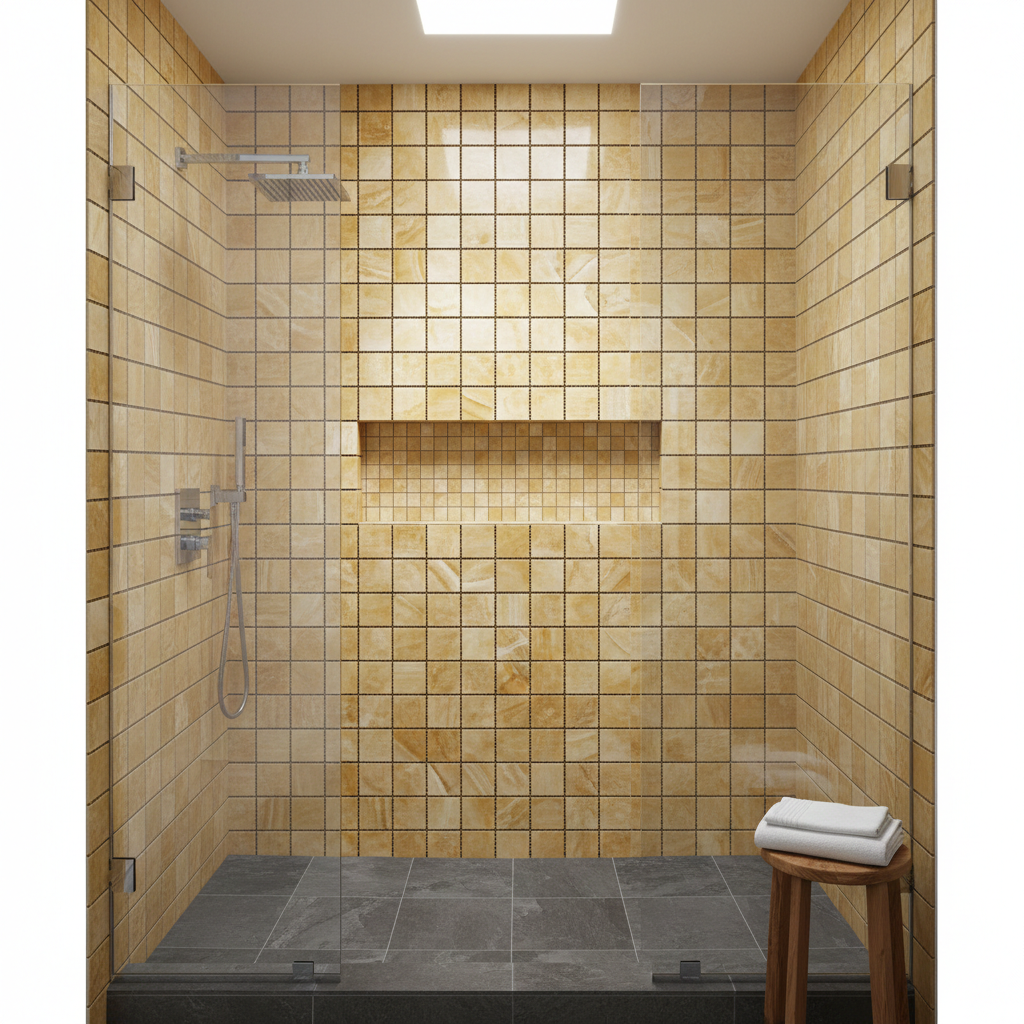 Honey Onyx Mosaic 2x2 3/8 Polished